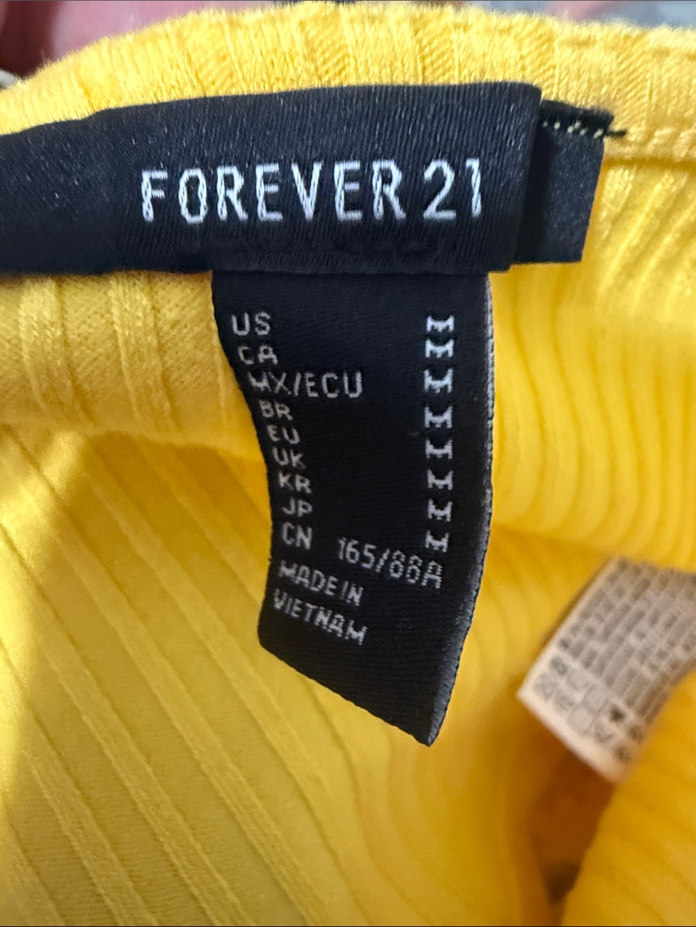 Yellow Ribbed Spaghetti-Strap Crop Top - Picture 9 of 9